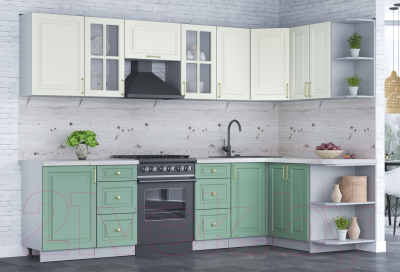 Готовая кухня Интерлиния Мила Шато 1.5x2.9 правая