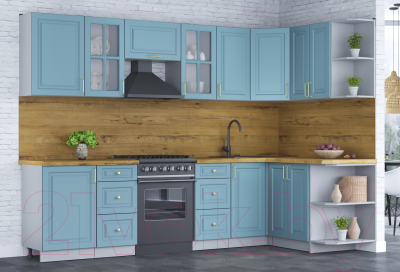 Готовая кухня Интерлиния Мила Шато 1.5x2.9 правая