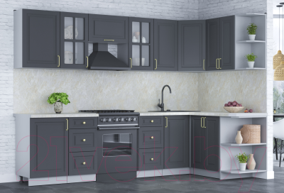 Готовая кухня Интерлиния Мила Шато 1.5x2.9 правая