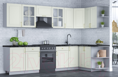 Готовая кухня Интерлиния Мила Шато 1.5x3.1 правая