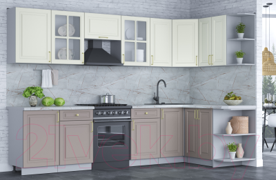 Готовая кухня Интерлиния Мила Шато 1.5x3.1 правая