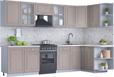 Готовая кухня Интерлиния Мила Шато 1.5x3.1 правая - фото