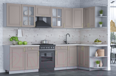 Готовая кухня Интерлиния Мила Шато 1.5x3.1 правая