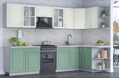 Готовая кухня Интерлиния Мила Шато 1.5x3.1 правая