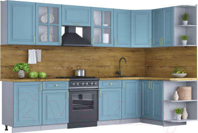 Готовая кухня Интерлиния Мила Шато 1.5x3.1 правая - фото