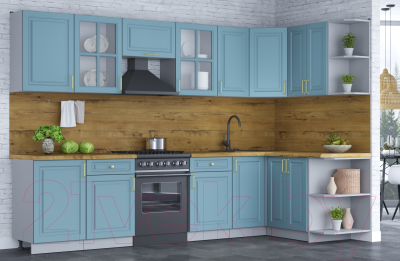 Готовая кухня Интерлиния Мила Шато 1.5x3.1 правая