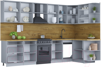 Готовая кухня Интерлиния Мила Шато 1.5x3.2 правая