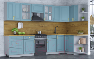 Готовая кухня Интерлиния Мила Шато 1.5x3.2 правая