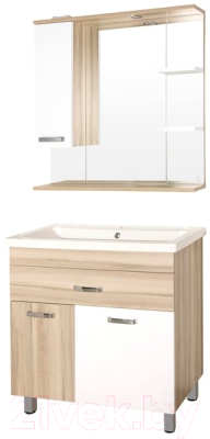 Шкаф с зеркалом для ванной Style Line Ориноко 80 (с подсветкой)