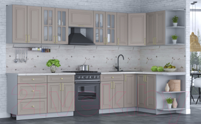 Готовая кухня Интерлиния Мила Шато 1.5x3.3 правая