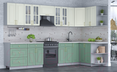 Готовая кухня Интерлиния Мила Шато 1.5x3.3 правая