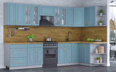 Готовая кухня Интерлиния Мила Шато 1.5x3.3 правая