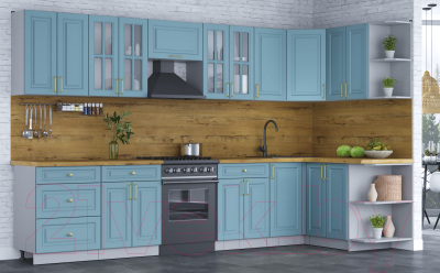 Готовая кухня Интерлиния Мила Шато 1.5x3.4 правая