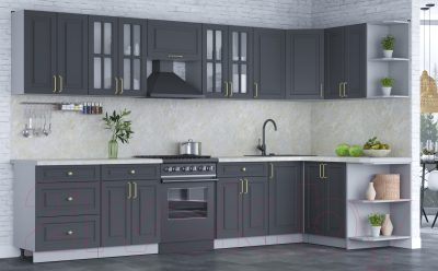 Готовая кухня Интерлиния Мила Шато 1.5x3.4 правая