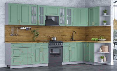 Готовая кухня Интерлиния Мила Шато 1.5x3.5 правая