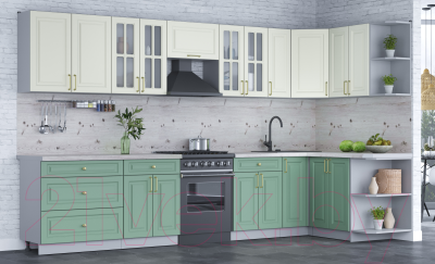 Готовая кухня Интерлиния Мила Шато 1.5x3.5 правая