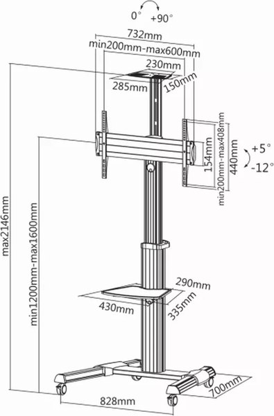 Стойка для ТВ/аппаратуры SBOX TV MAX VESA FS-446