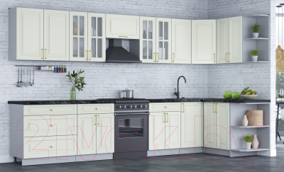 Готовая кухня Интерлиния Мила Шато 1.5x3.6 правая