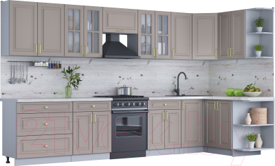 Готовая кухня Интерлиния Мила Шато 1.5x3.6 правая - фото