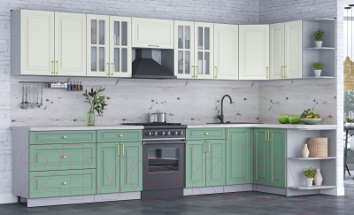 Готовая кухня Интерлиния Мила Шато 1.5x3.6 правая