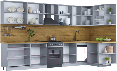 Готовая кухня Интерлиния Мила Шато 1.5x3.6 правая