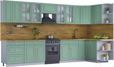 Готовая кухня Интерлиния Мила Шато 1.5x3.7 правая - фото