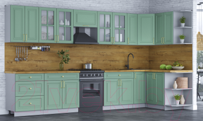 Готовая кухня Интерлиния Мила Шато 1.5x3.7 правая