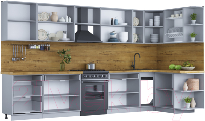 Готовая кухня Интерлиния Мила Шато 1.5x3.7 правая