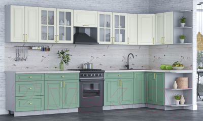 Готовая кухня Интерлиния Мила Шато 1.5x3.7 правая