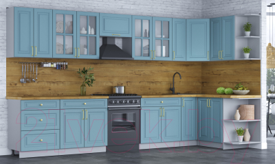 Готовая кухня Интерлиния Мила Шато 1.5x3.7 правая