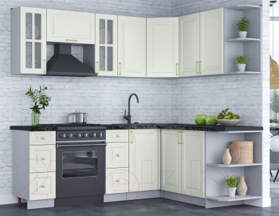 Готовая кухня Интерлиния Мила Шато 1.7x2.2 правая