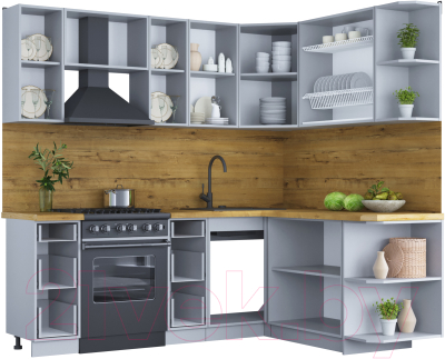 Готовая кухня Интерлиния Мила Шато 1.7x2.2 правая