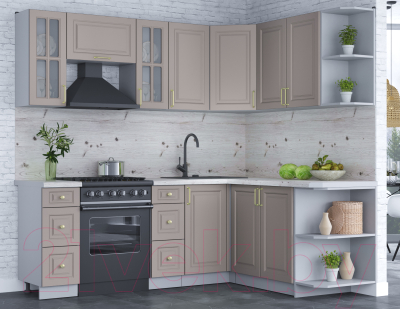Готовая кухня Интерлиния Мила Шато 1.7x2.2 правая