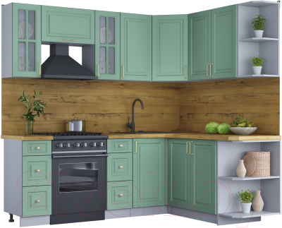 Готовая кухня Интерлиния Мила Шато 1.7x2.2 правая - фото