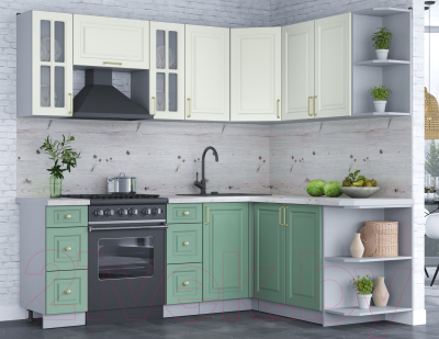 Готовая кухня Интерлиния Мила Шато 1.7x2.2 правая