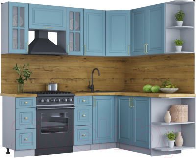 Готовая кухня Интерлиния Мила Шато 1.7x2.2 правая - фото