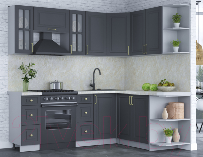 Готовая кухня Интерлиния Мила Шато 1.7x2.2 правая