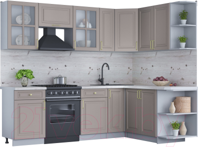 Готовая кухня Интерлиния Мила Шато 1.7x2.5 правая - фото