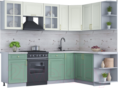 Готовая кухня Интерлиния Мила Шато 1.7x2.5 правая - фото