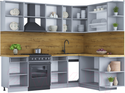 Готовая кухня Интерлиния Мила Шато 1.7x2.5 правая