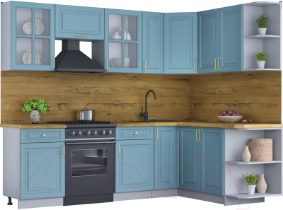 Готовая кухня Интерлиния Мила Шато 1.7x2.5 правая - фото