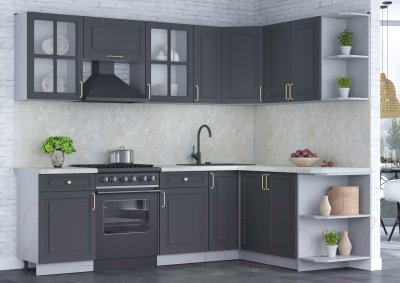 Готовая кухня Интерлиния Мила Шато 1.7x2.5 правая