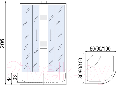 Душевая кабина Мономах Б/К 80/43 С МЗ