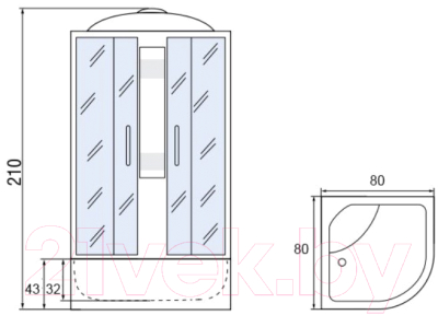 Душевая кабина Мономах 80/43 С МЗ
