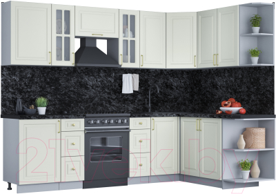 Готовая кухня Интерлиния Мила Шато 1.7x2.7 правая - фото