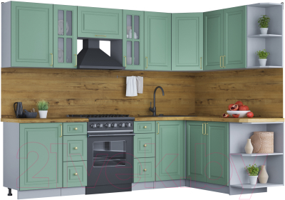 Готовая кухня Интерлиния Мила Шато 1.7x2.7 правая - фото