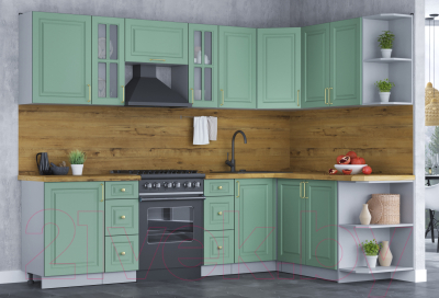 Готовая кухня Интерлиния Мила Шато 1.7x2.7 правая