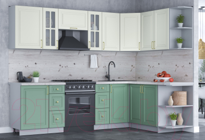 Готовая кухня Интерлиния Мила Шато 1.7x2.7 правая