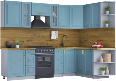 Готовая кухня Интерлиния Мила Шато 1.7x2.7 правая - фото