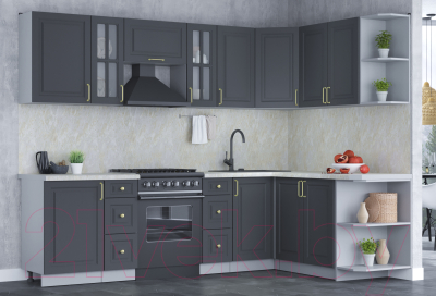 Готовая кухня Интерлиния Мила Шато 1.7x2.7 правая